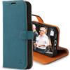 Snakehive Custodia in Vera Pelle per iPhone 15 Pro - Elegante Portafoglio con Supporto per Carte - Design a Libro con Funzione di Supporto - Compatibile con Apple iPhone 15 Pro (2023) - Turchese