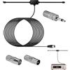 AYHYHLJZJ Antenna FM Antenna Dab per impianto stereo, antenna radio a dipolo 75 Ohm con connettore di tipo F, antenna FM per impianto stereo, cavo di prolunga 3M, antenna radio per impianto stereo