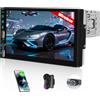 CAMECHO Autoradio 1 Din Senza Fili Carplay Android Auto Bluetooth Radio con Touchscreen LED 7 pollici con YouTube Online, Schermo HD con Mirror Link, Comandi al Volante + 2 Porte USB AUX Tipo C