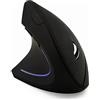 ACADA Mouse per mancini wireless ricaricabile 2.4G ergonomico mouse verticale, ricevitore USB, 3 DPI regolabili 800/1200/1600 per laptop desktop PC