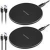LEVMEK 2PCS Caricabatterie Wireless 35W Ricarica Rapida Qi con Cavo USB-C, Base Ricarica Wireless per iPhone 16/15/14/13/12/11, Galaxy S25/S24/S23/S22, Pixel, APods, Caricatore Induzione Universale