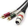 SiYear XLR femmina a 2 x Phono RCA Plug Adattatore Y Splitter Cavo Patch XLR Femmina 3 Pin a Doppia RCA Maschio Connettore Stereo Cavo Audio (3m/10FT)