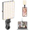 TONEOF Luce Selfie portatile, Flash Luce per telefono ricaricabile con clip e doppio foro tornito da 1/4, Luci per fotocamera 2500-9000K per Phone/computer portatile/tablet-Nero
