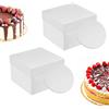 Relaxdays Set 2 scatole per Torte con basi, 30x30x30 cm, Alte per Matrimoni e Compleanni, Cartone Bianco