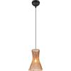 RL LIVE YOUR LIGHT Reality Leuchten Bijou R31831026 - Lampadario a sospensione in metallo nero opaco, paralume in filo di carta marrone, 1 lampadina E27