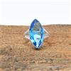 Handmade Incredibile Svizzero Blu Topazio Gemma 925 Argento Sterling Handmade Anello