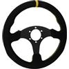 0RahagTFa Volante piatto telaio in alluminio scamosciato da 330 mm da 13 pollici compatibile con i controller di gioco Drift per PC Racing(6028BK-MS-YL-YL)