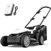 Litheli Tagliaerba Tosaerba a Batteria 33cm, 1x 20V Batteria 4.0Ah, Altezza Regolabile 25-65mm, Sacco 30L, per Prati Fino a 200m² (Motore senza spazzole)