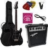 MSA: MSA CHITARRA ELETTRICA NERO OPACO - SET CON AMPLIFICATORE DA 20WATT - BORSA - PLETTRO - CORDE