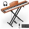 Eastar EP-80 Tastiera per Pianoforte a 88 Tasti, Pianoforte Elettrico a Grandezza Naturale con Tasti Sensibili alla Velocità, Pianoforte Digitale Portatile per Principianti con Supporto, Marrone