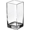 Generico Vaso Rettangolare in Vetro, Design Moderno, Base Quadrata 10x10 cm, Altezza 19cm, Trasparente (Piccolo)