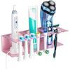 YYBO Porta Spazzolino Elettrico Muro, Portaspazzolino Bagno Adesivo, Porta Testine Spazzolino Elettrico, Portaspazzolini Elettrici, Supporto per Dentifricio Rasoio (Oro Rosa, Grande)