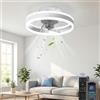 YuYe Ventilatore da soffitto con luce, 3 temperature di colore e 6 velocità, ventilatore da soffitto a LED con lampada, controllo tramite app/telecomando, silenzioso, dimmerabile (Bianco, 40CM)