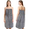 Chiluxendo Asciugamani Bagno, Teli Doccia con Tasche, Kilt per Sauna da Donna, Kilt da Sauna con Bottoni, Asciugamano Palestra per Sauna, Panno in Microfibra per Sauna Doccia Spiaggia Piscina(Grigio)