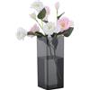 Segus Vasi per Fiori in Acrilico, 10x25cm Vaso Fiori Rettangolari in Plastica, Moderni, Leggero, Infrangibili, per Composizioni Floreali (Nero)