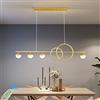 Lanekd Lampada a Sospensione/Lampadario Tavolo da Pranzo Lampada Moderna Dimmerabile LED 120cm Soggiorno Lampadari Regolabile in Altezza Anello Lampadari a Sospensione Ufficio Cucine Lampada Oro