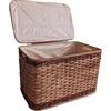 fantasie d oriente Baule Porta Biancheria in vimini rattan intrecciato a mano con Fodera in Textilene - Contenitore Giocattoli Salvaspazio con Coperchio per Bagno, Camera e Lavanderia - 60x37x41 cm Cesto Portabiancheria