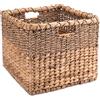 Decorasian - Cesto portaoggetti intrecciato in giacinto d'acqua e zostera, quadrato, per Kallax/Expedit, L = 34 cm