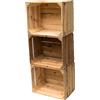 Teramico Casse di Legno Casse di Frutta Vintage 50 x 40 x 30 cm -Offerte Set-Solido e Stabile (Set di 3)