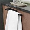 ORZAC® Porta Asciugamani Adesivo Bagno Senza Foratura Oro 39 cm, Acciaio Inossidabile, Barra Rotonda con Adesivo 3M e Gancio Regalo (Rettangolare nero)