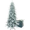 Bbricoshop Christmas Collection Albero Di Natale Slim Innevato Gaia 240 Cm Con Borsa Porta Albero, Molto Folto E Realistico In PE (polietilene) Real Touch e PVC, Apertura Ad Ombrello, Design Salvaspazio Alto E Stretto Alla Base
