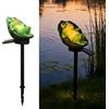 YZYOE Solare alimentato Lotus foglia rana luce, giardino decorazione resina carino animale terra lampada, tramonto senza fili all'alba luce LED impermeabile