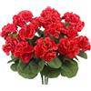 Sousi 3 bouquet di gerani artificiali, resistenti ai raggi UV, per esterni e interni, decorazione di fiori finti, per balcone, giardino, veranda, fiori artificiali di colore rosso (3 pezzi, rosso)