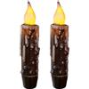 CVHOMEDECO. Candele in vera cera, a LED, immerse a batteria, con timer, senza fiamma, decorazione senza fiamma, 11 cm, marrone, 2 pezzi in una confezione