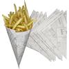 Tocnvoe - Carta Cono, 100 unità, Il Contenitore per Patatine Fritte, Paper Cone, Carta Oleata, Sacchetti Anti Grasso, Sacchetti di carta, Piatti da Asporto, 17x17x24 cm