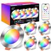 iLC Faretti LED da Incasso per Cartongesso 8W, lavorare con Alexa(È necessario un dispositivo ECHO), Foro Ф68-85mm, CCT + RGB Controllato Da App, IP44 Nichel Faretti LED Soffitto Colorati (Pacco Da 4)