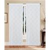 GBiancheria Tenda Romantica Ricamata a Pannello - Coppia Tende Semitrasparenti per Finestra e Portafinestra, 100% Poliestere, Ricamo Elegante, Bianco o Grigio, Varie Misure (Bianco, 60 x 240 cm)