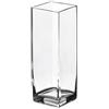Generico Vaso Rettangolare in Vetro, Design Moderno, Base Quadrata 10x10 cm, Altezza 24 cm, Trasparente (medio)