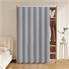 Koncey Tenda Scaffale Antipolvere, Tende per Armadi per Scaffali, Tenda per Armadio Aperto, Tenda Copri Scaffale con Guida Scorrevole, Leggero E Traspirante, Facile da Installare(Grigio,W 100 x H 140 CM)