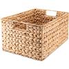Decorasian - Cesto portaoggetti Intrecciato in giacinto d'Acqua - Erba Marina Rettangolare, Naturale, L (37cmx28cmx20cm)