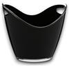 Aurora Store Secchiello per Ghiaccio in Plexiglass Nero Ovale 35x25x26 cm fino a 6 Bottiglie Cestello bouquet Spumanteria Champagneria in Plastica Acrilico Trasparente bar, discoteca, ristorante
