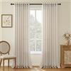 Topfinel Tende per Interni con Lino Beige 140x240 CM 2 Pezzi, Tende Camera da Letto Moderne con Anelli, Decorazione Tenda Finestra Trasparente per Soggiorno Salotto Curtains