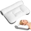 Wapasezyar Cuscino ortopedico per apnea notturna con foro per le orecchie, cuscino anti-russamento in memory foam, cuscino per supporto cervicale laterale, schiena e addome, traspirante