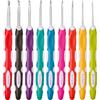 lomdung 9 Pezzi Set Uncinetti al Multicolore, Uncinetti in Alluminio con Ergonomico Manico Morbido in Gomma Colorata, Kit Principianti, Accessori all'Uncinetto Fil épais(2/2,5/3/3,5/4/4.5/5/5.5/6 MM)