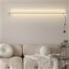 TZSMUM LED Interni Lunga Lampada da Parete con Interruttore Spina Applique da Parete Nero Barra 3000K/4000K/6000K Lampada Guardaroba Lampada da Specchio Soggiorno Camera (Bianco Luce Neutra,80cm)