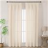 Joydeco Tende Lino Semitrasparenti per Interni Finestre 2 Pezzi L 140 x A 260 CM, Tende Decorative Moderne con Fettuccia Camera da Letto Soggiorno Sala da Pranzo, Beige