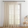 PONY DANCE Tende per Soggiorno con Fettuccia Moderna Tenda Trasparente Filtraggio Luce Morbida 1 Pezzo L 300 x A 245 cm Voile Curtain Camera da Letto Eleganti, Cachi