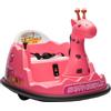 GarveeHome Auto Tampone Elettrico Bambino, 6V - Rotazione 360°, LED, Musica, Telecomando, Antiurto Potenza Max 30kg, 2-5 anni, Rosa