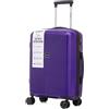 R.Leone Valigia da 1 Fino a Set 3 Bagaglio a mano 55x40x20 Ryanair, Medio, Grande Ultra Strong Antiurto Resistente Trolley rigido leggero 8 ruote in Polipropilene 9188 (Viola, S Bagaglio a mano)