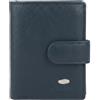 No Limits Portafoglio Uomo in Vera Pelle, Chiusura a Bottone, Con Protezione RFID, Portamonete, Con Scatola, Navy