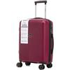 R.Leone Valigia da 1 Fino a Set 3 Bagaglio a mano 55x40x20 Ryanair, Medio, Grande Ultra Strong Antiurto Resistente Trolley rigido leggero 8 ruote in Polipropilene 9188 (Bordò, S Bagaglio a mano)