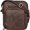 STILORD "Darius" Borsa a Tracolla Piccola Vintage da Uomo in Vera Pelle Borsello Messenger per Tablet 10,1 Pollici Vintage Crossbody Bag Cuoio Autentico Colore:nero