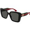 Gucci GG1861S 001 | Occhiali da Sole Graduati o Non Graduati | Prova Online | Plastica | Quadrati, Oversize | Nero | Adrialenti