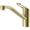 Lenz Mila 46060641 - Rubinetto da cucina dorato, altezza comoda e orientabile a 180°, con fissaggio rapido, superficie anti-impronte, ugello miscelatore di marca e cartuccia in ceramica