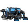 HÖGERT TECHNIK Set Utensili 18V BL CONSTRUCTION - Trapano avvitatore brushless 80 Nm, Martello tassellatore, Smerigliatrice angolare 125 mm, 2x batteria 4 Ah, Caricabatterie 4 A