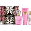 Roberto Cavalli Paradiso Rosa Eau de Parfum 75 ml, Confezione Regalo Donna con Profumo da Viaggio 15 ml e Crema Corpo 100 ml